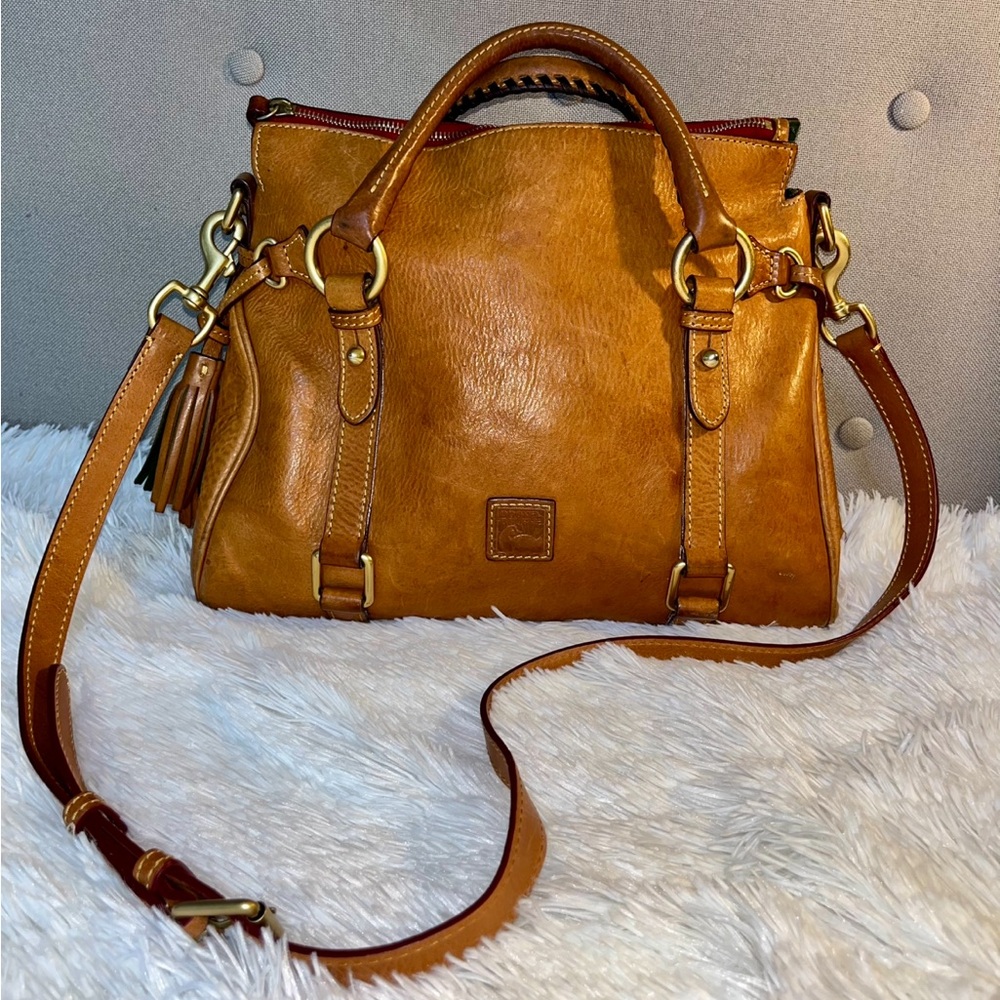 Dooney & Burke vintage large satchel rustic in a cognac color.